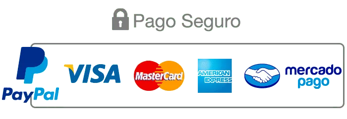 Pago 100% seguro y en moneda local con Hotmart, Visa, MasterCard, PayPal y American Express